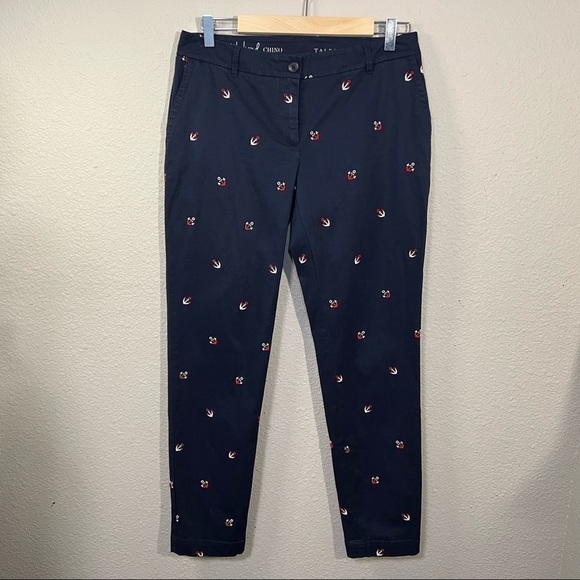 𝅺Talbots The Weekend Chino Navy Blue with Red and White Anchors Sz 4 - Picture 1 of 7